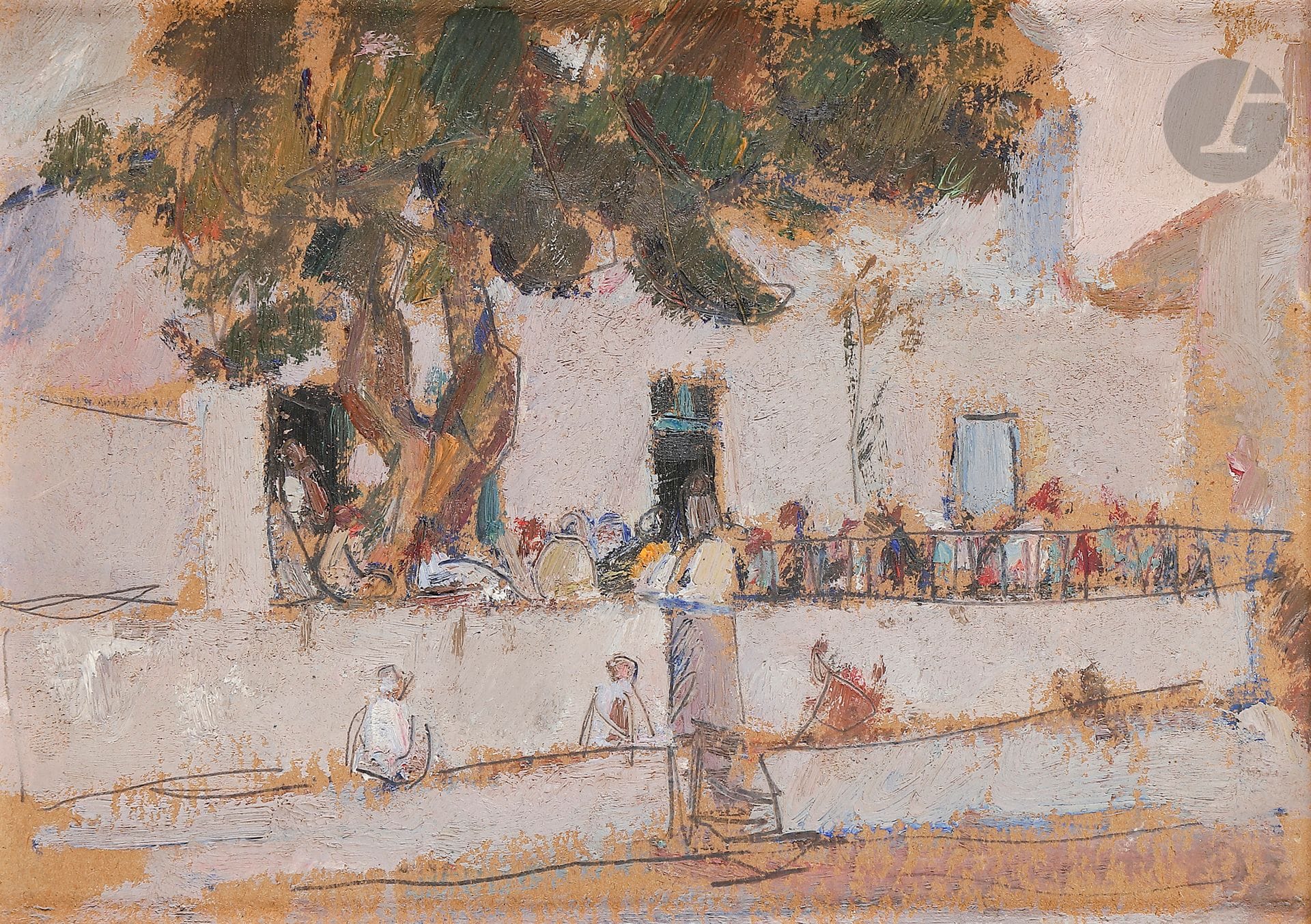 Moses LEVY (1885-1968)
Village animé
Huile sur carton.
Non signée.
13 x 18 cm