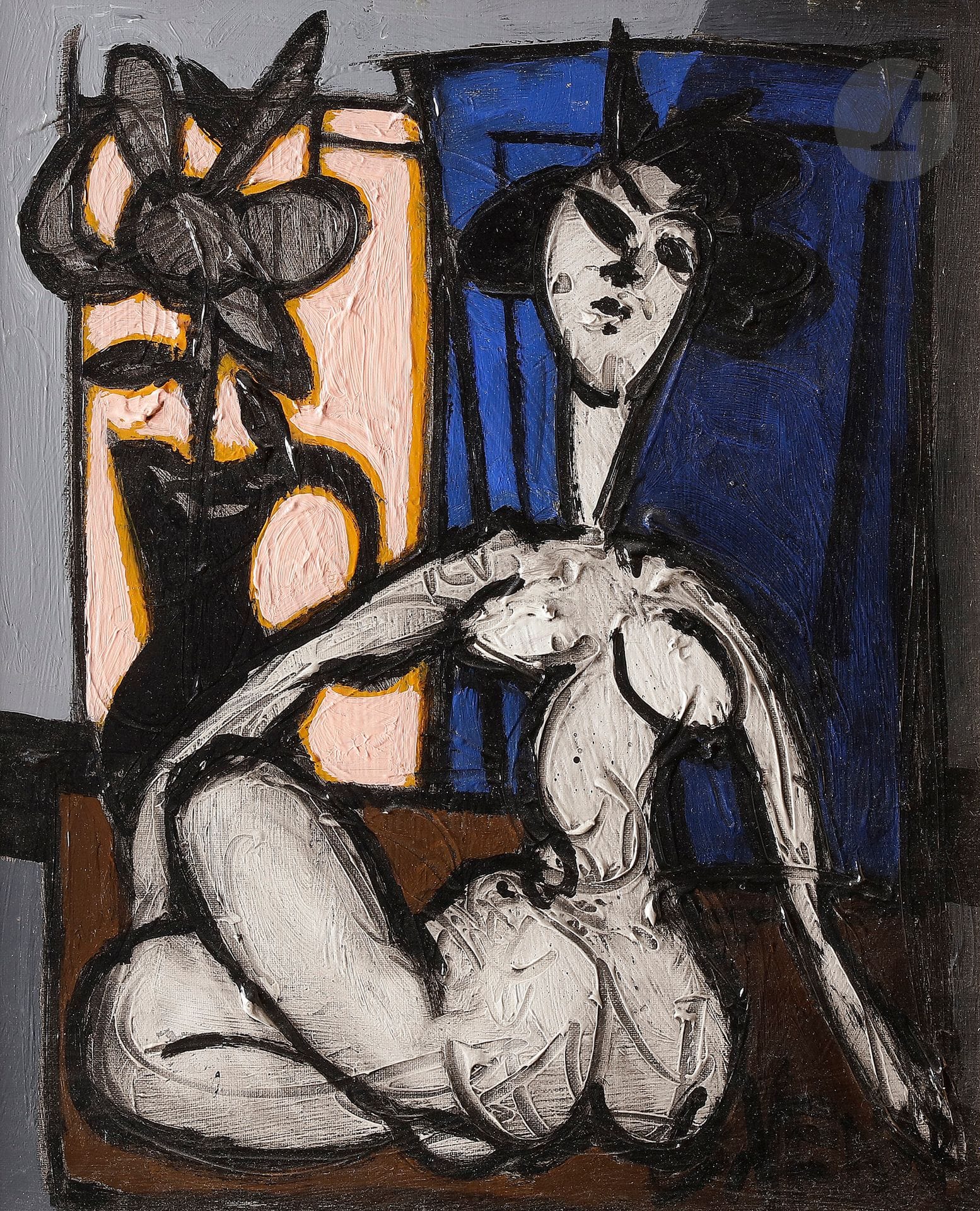 Claude VENARD (1913-1999)
Nu bleu
Huile sur toile.
Signée en bas à droite.
46 x 38 cm