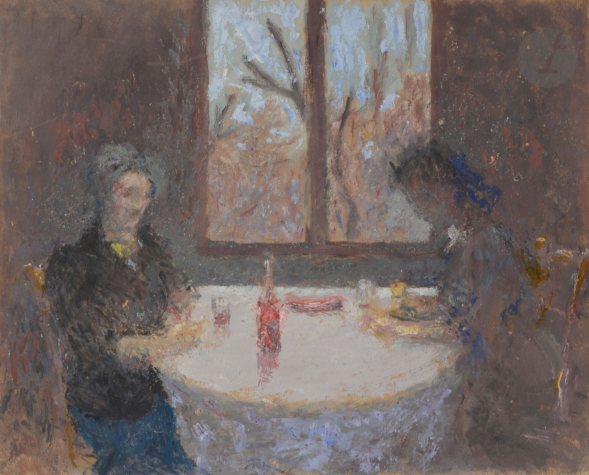 Marc MOUCLIER (1866-1948)
Autour d'un verre
Huile sur carton.
Non signée.
33 x 41 cm