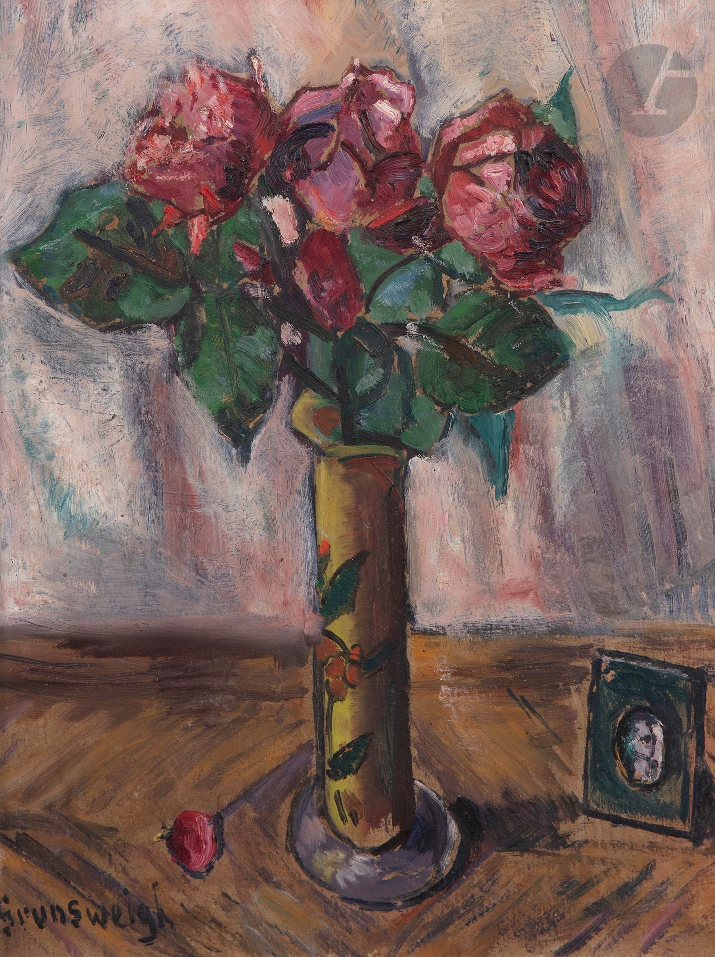 Nathan GRUNSWEIGH (1880-1943)
Vase de fleurs
Huile sur carton.
Signée en bas à gauche.
41 x 31,5 cm