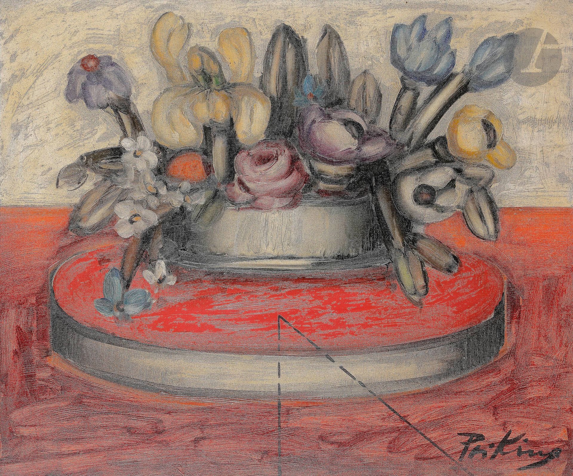 Franz PRIKING (1929-1979)
Bouquet de fleurs
Huile sur toile.
Signée en bas à droite.
54 x 65 cm