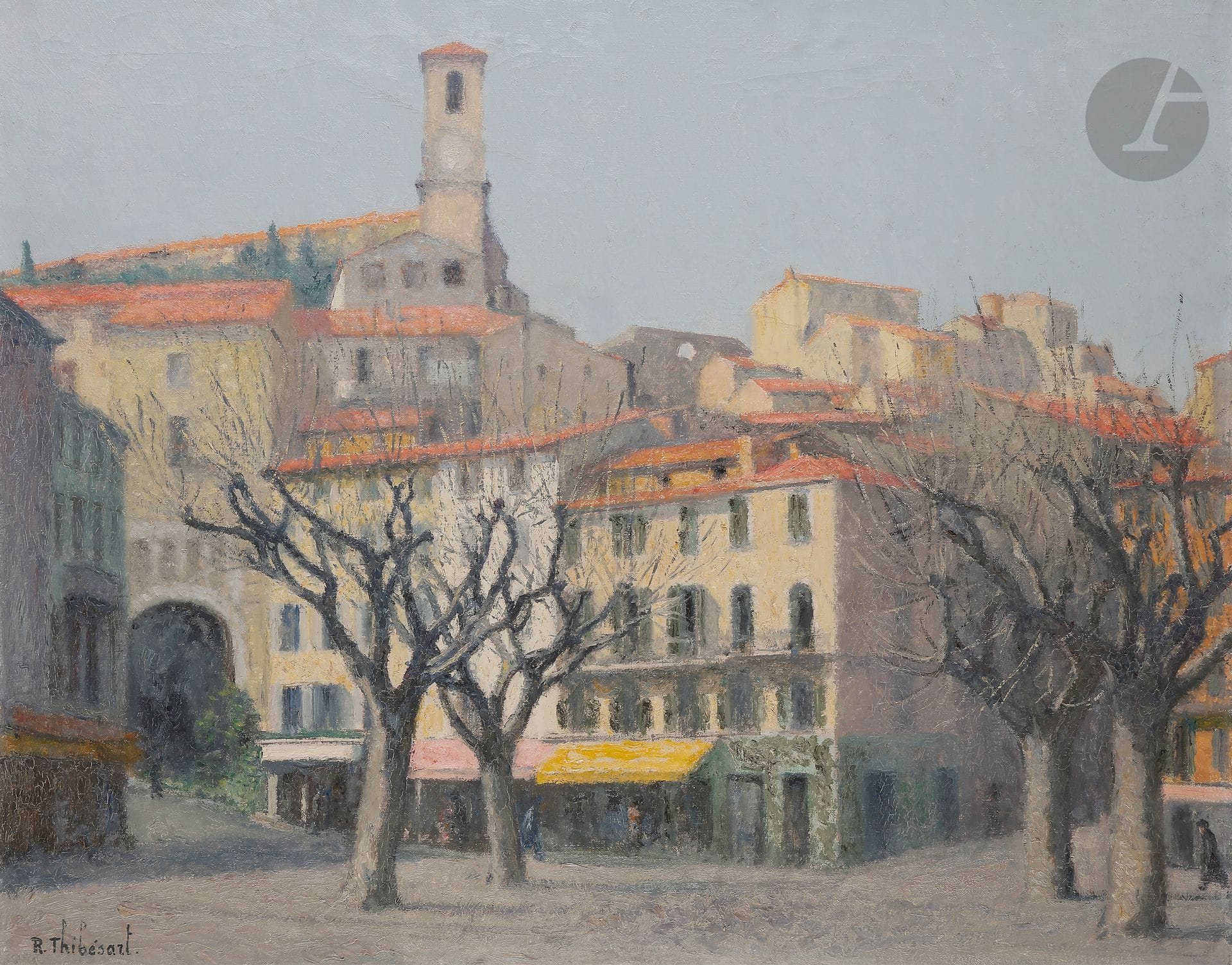 Raymond THIBÉSART (1874-1963)
Cannes, le Suquet
Huile sur toile.
Signée en bas à gauche.
Signée et titrée au dos.
65 x 81 cm

Provenance : 
Famille de l'artiste.