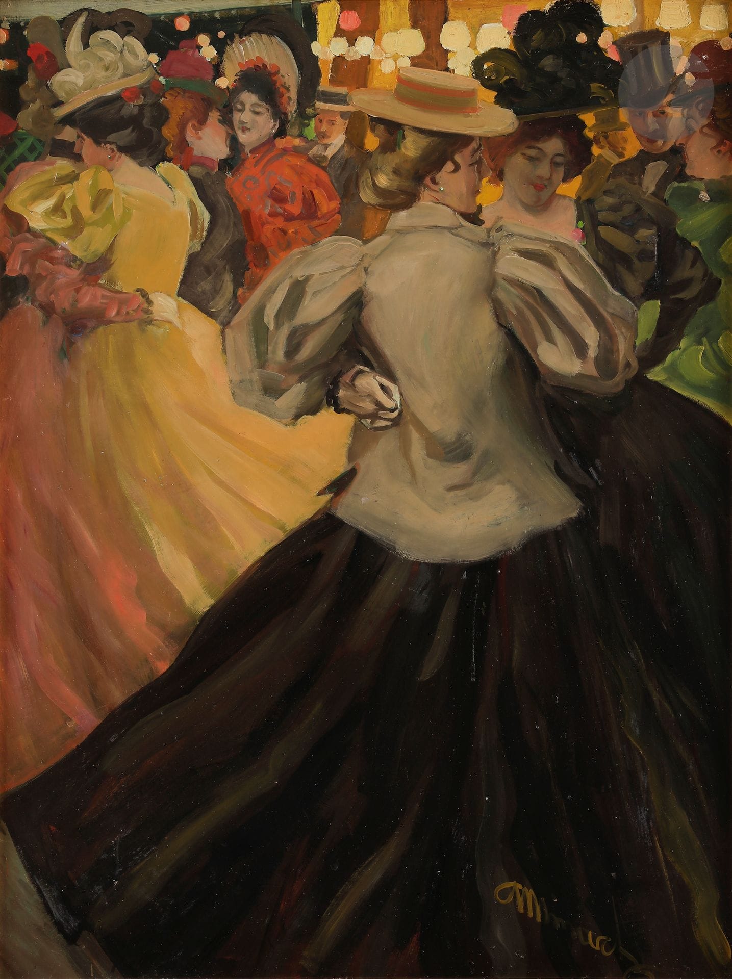 Tony MINARTZ (1873-1944)
Élégantes au bal
Huile sur panneau.
Signée en bas à droite.
78 x 60 cm