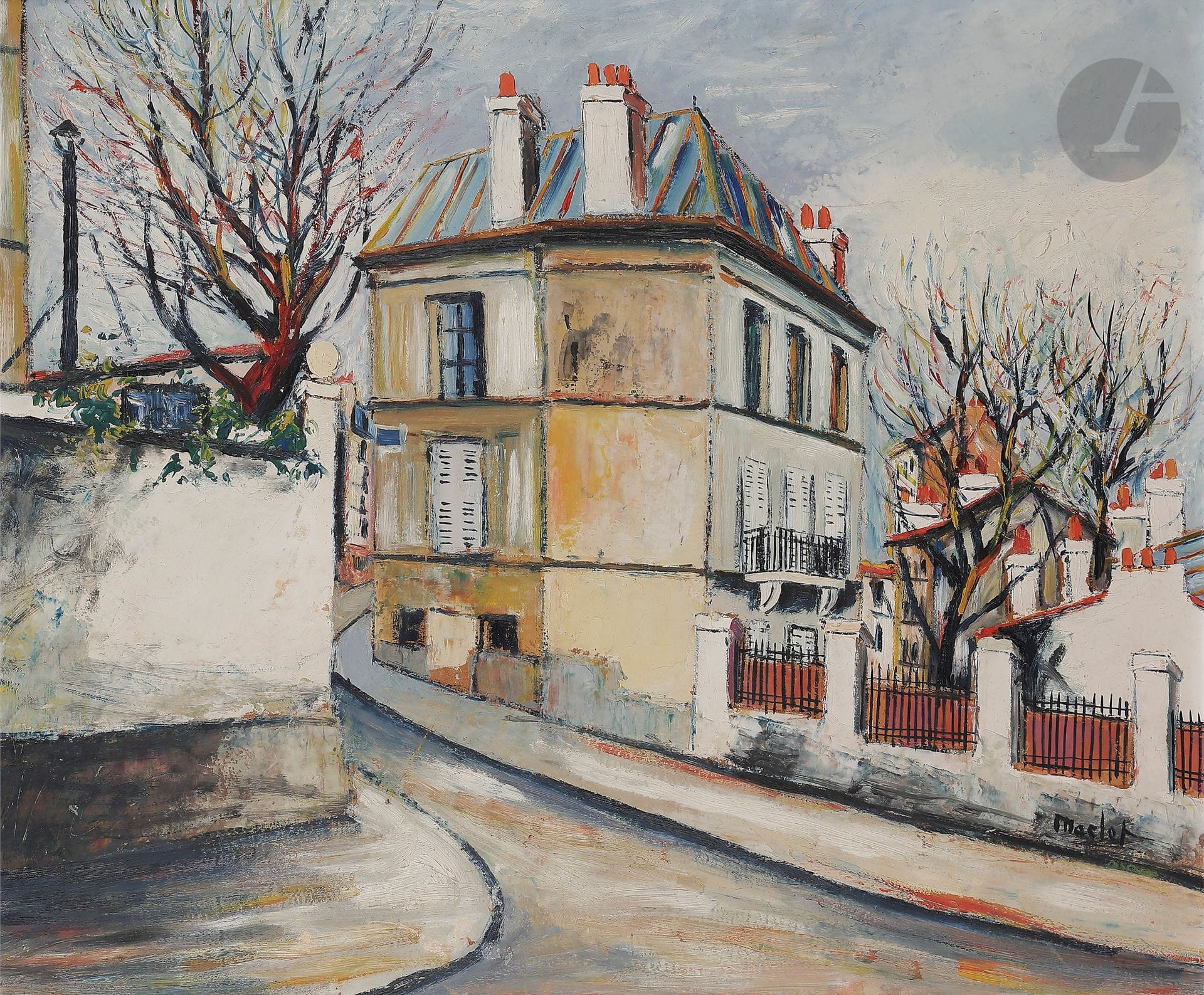 Elisée MACLET (1881-1962)
Rue à Montmartre
Huile sur carton.
Signée en bas à droite.
46 x 55 cm