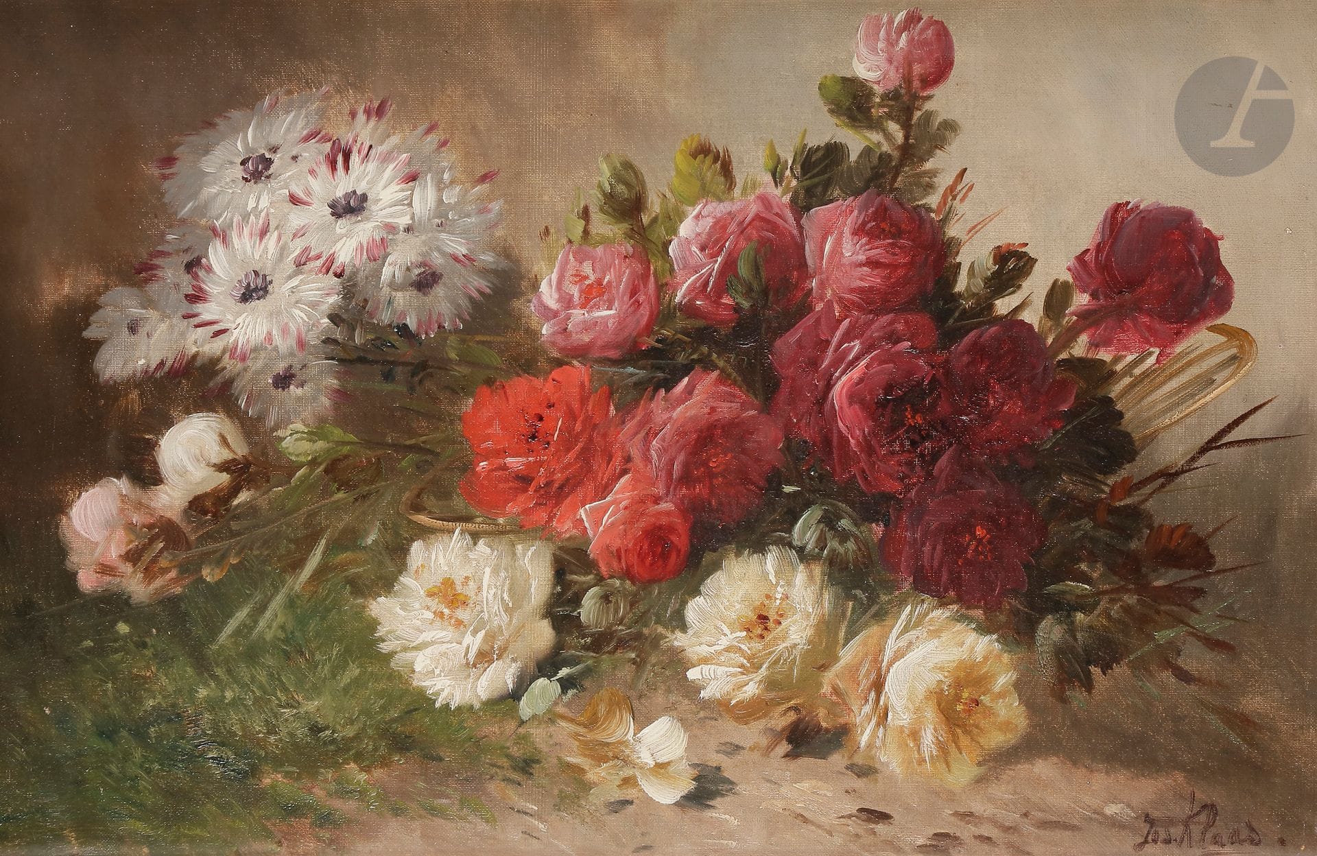 Joseph KLAAS (1857/64-1927)
Bouquet de fleurs
Huile sur toile.
Signée en bas à droite.
40 x 60 cm