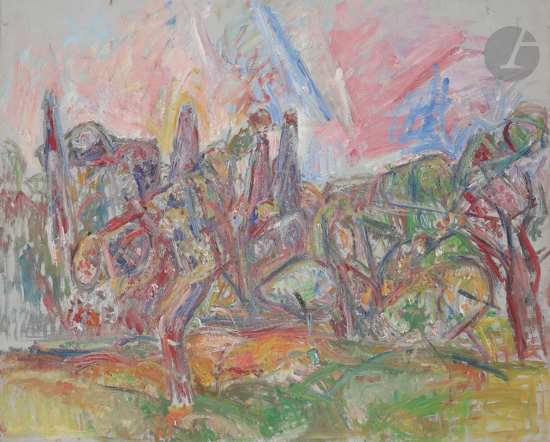Pinchus KRÉMÈGNE (1890-1981)
Les Arbres
Huile sur toile.
Porte le timbre de la vente de l'atelier au dos.
64 x 80 cm