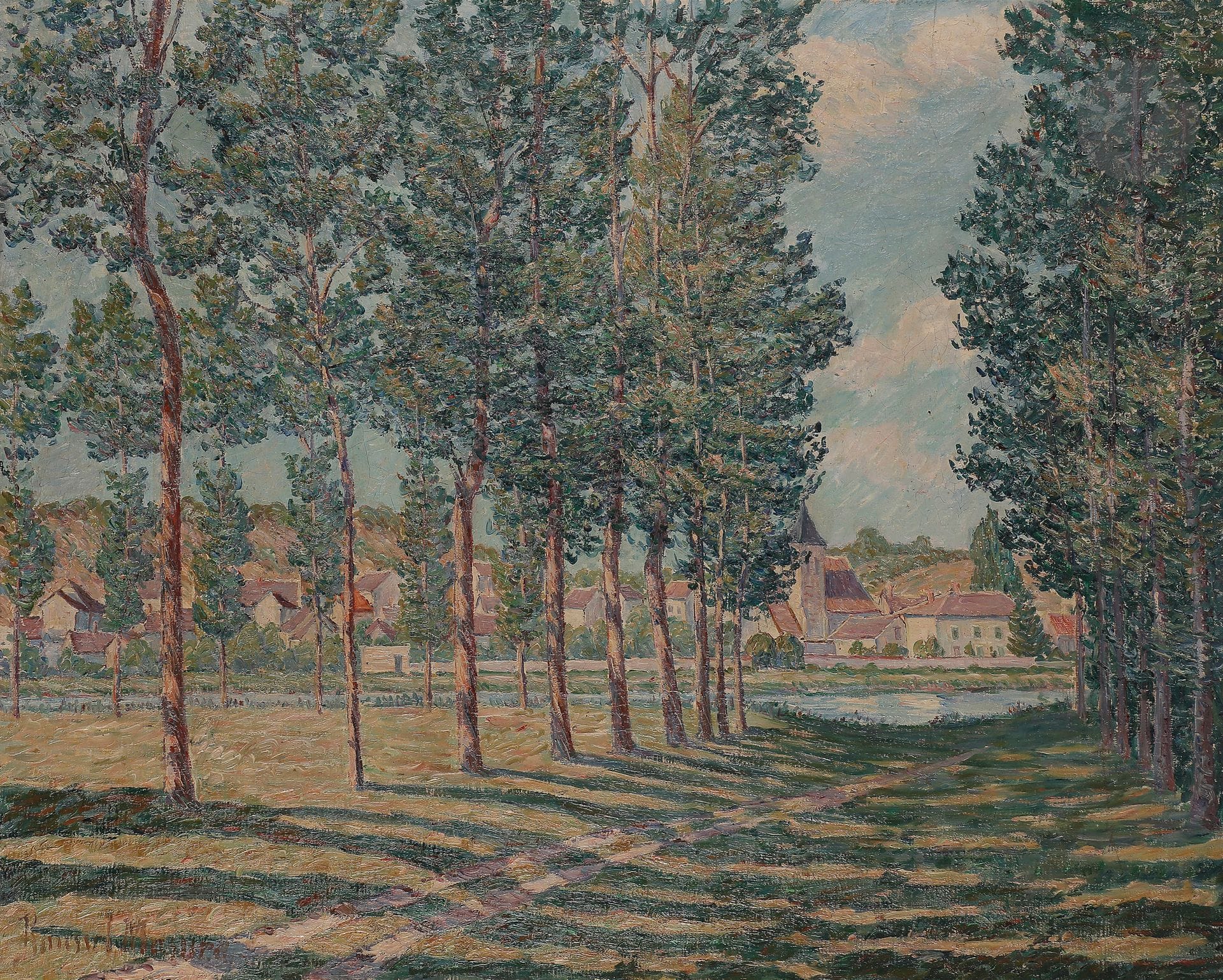 Henri ROUSSEL-MASURE (1863-1919)
Pontoise
Huile sur toile.
Signée en bas à gauche.
65 x 81 cm