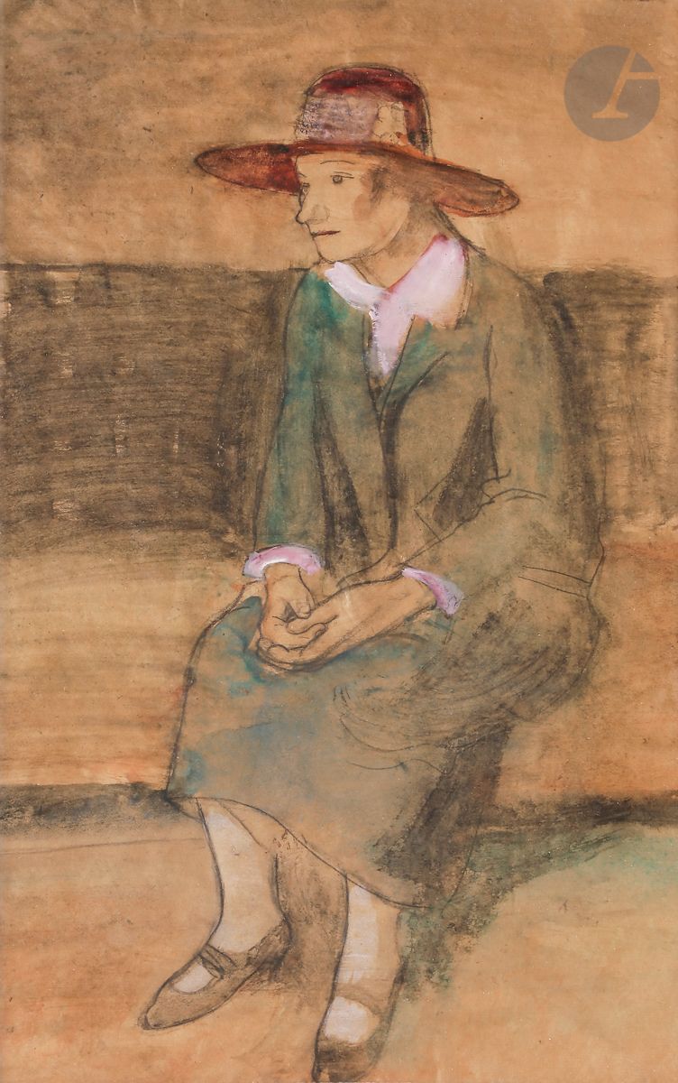 Jiri Karpeles, dit Georges KARS (1882-1945)
Femme assise au chapeau
Aquarelle et traits de crayons sur calque.
Signée en bas à droite.
40 x 25,5 cm