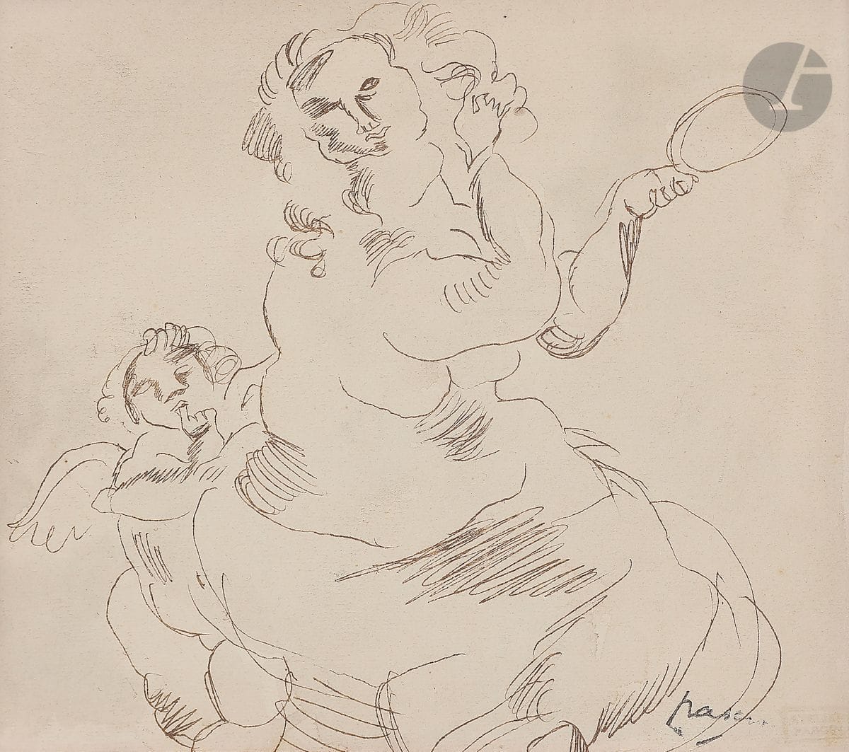 J. Pincas dit PASCIN (1885-1930
)Amour et PsychéPen
and ink wash.
Stamp of the signature and stamp of the workshop.
16 x 18 cmWe

thank Mrs Rosemarie Napolitano for having confirmed the authenticity of this work

.



