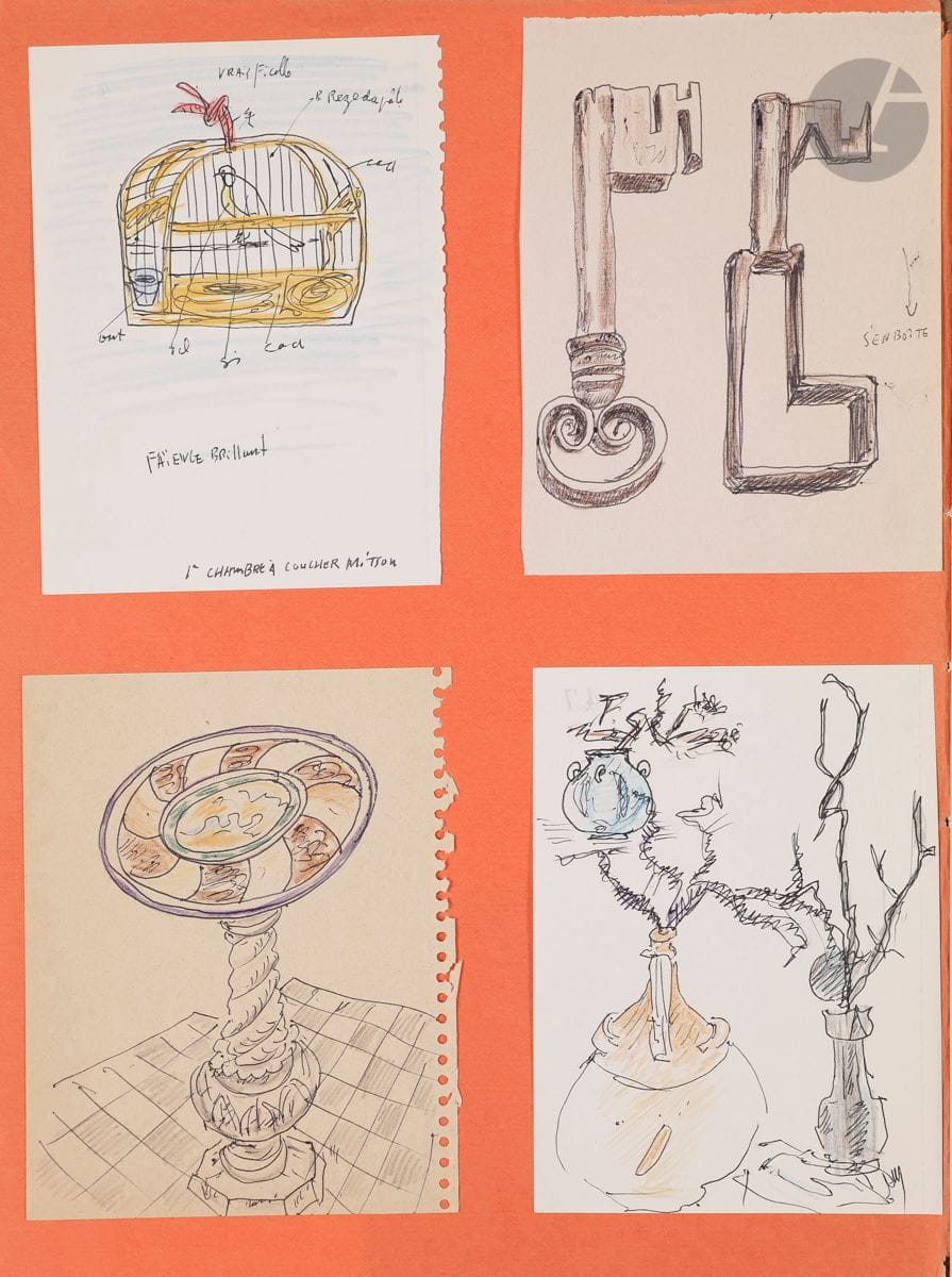 Ruytchi SOUZOUKI (1902-1985)
Deux albums de dessins - Animaux, peintures, croquis, etc...
Technique mixte sur feuillets collés.
Environ 145 dessins.
Signatures et nombreuses annotations. 
Dimension des carnets :
32 x 24,5 cm

On joint le catalogue de l'exposition Ruytchi Souzouki à la Galerie Frères du 8 au 22 novembre 1922.