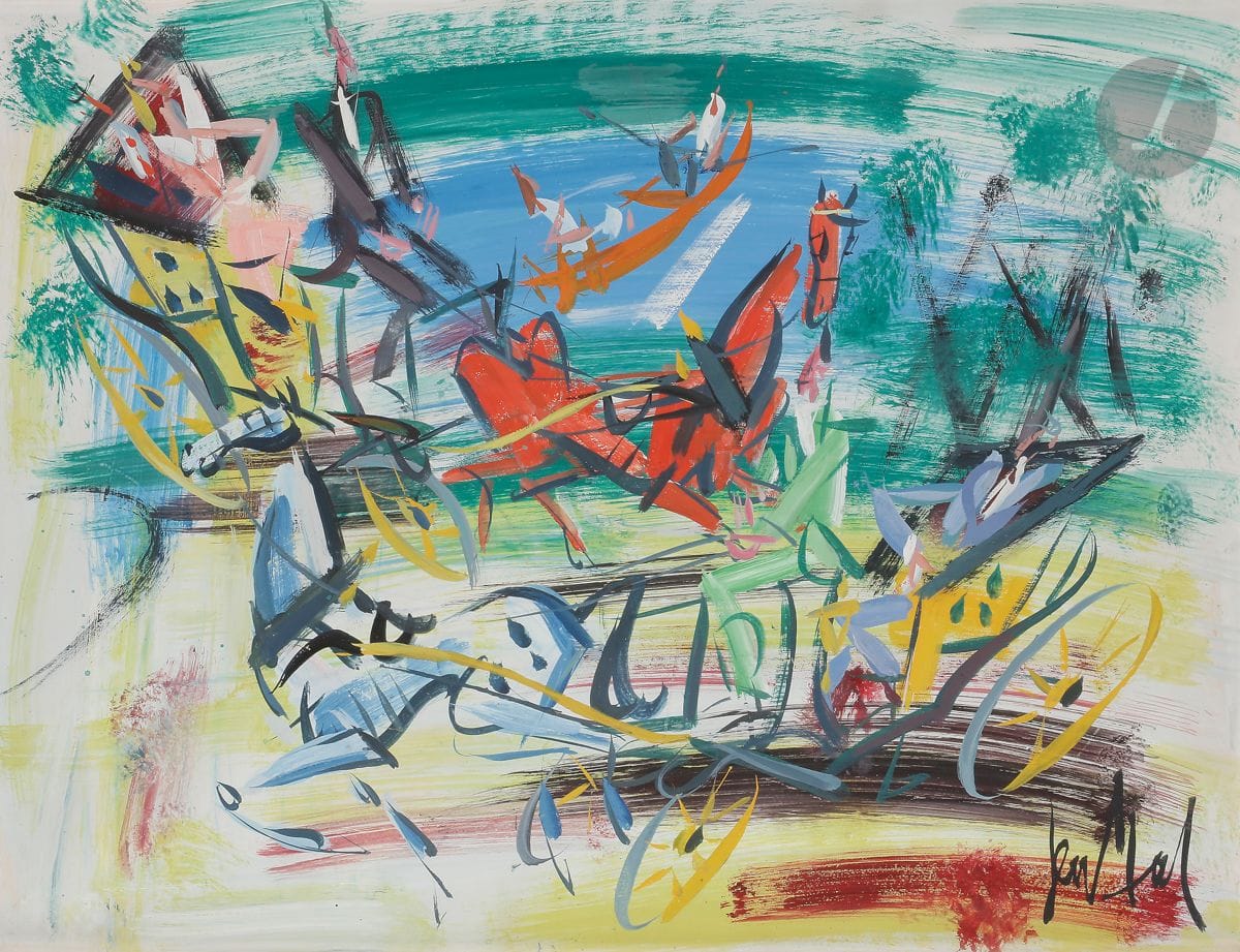 GEN-PAUL (1895-1975)
Balade en calèche et canoë au Bois de Boulogne
Gouache.
Signée en bas à droite.
50 x 65 cm