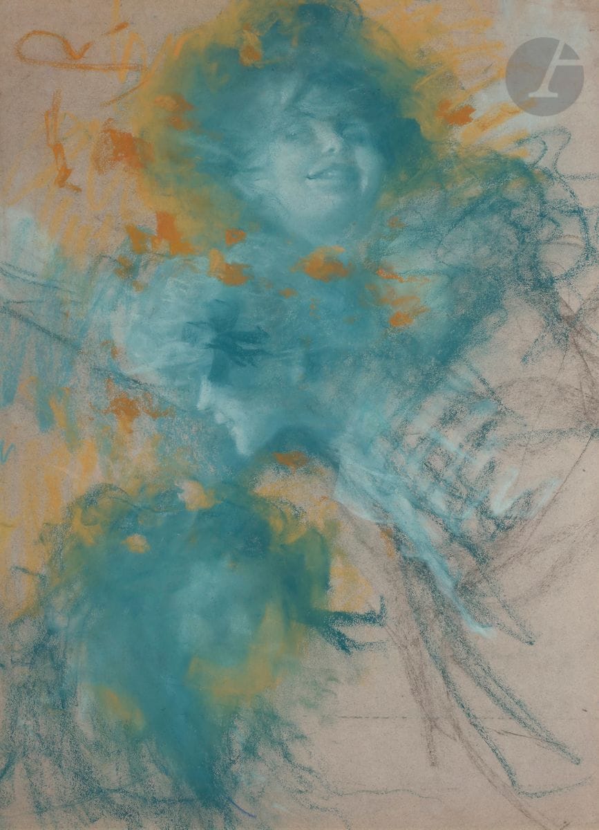 Lucien LEVY-DHURMER (1865-1953)
Trois têtes de femme ou Le Sourire
Pastel.
Non signé.
80 x 59 cm

Provenance :
Collection de Madame A., Paris XVIe.