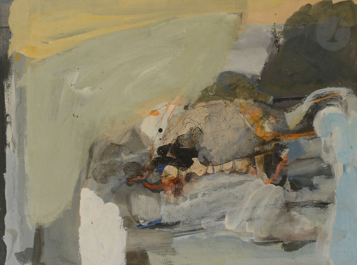 Paul REBEYROLLE (1926-2005)
Couple sur un lit, 1963
Gouache.
Signée et datée en haut à gauche.
55 x 72 cm

Nous remercions Madame Nathalie Rebeyrolle, fille de l'artiste et présidente de l'Espace Paul Rebeyrolle pour les informations qu'elle nous a transmises. Cette œuvre sera prise en compte pour le Catalogue Raisonné en cours de préparation.