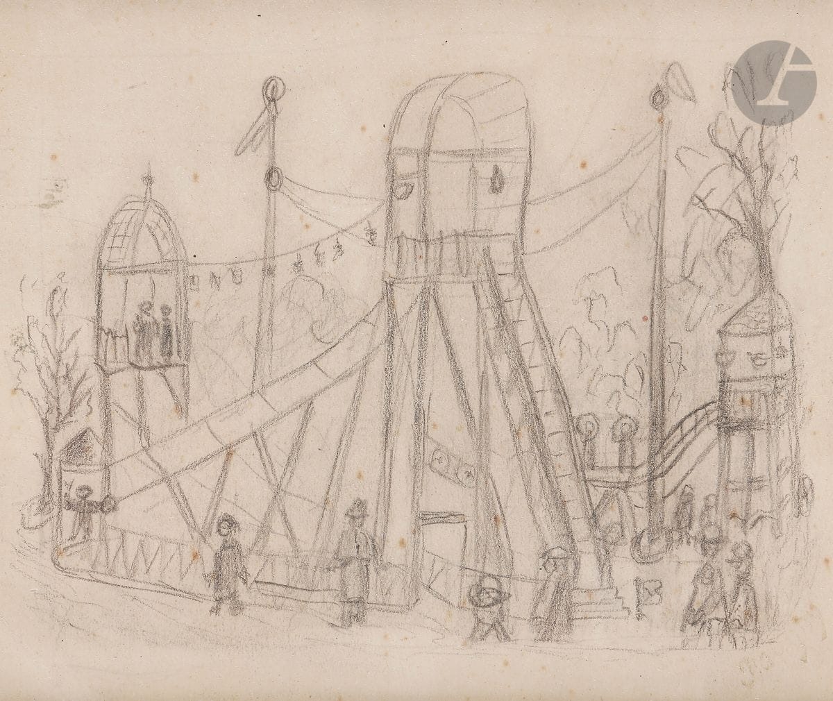 Jean Puni known as POUGNY (1892-1956
)The Fair.
Black pencil.
Stamped lower right (slightly faded).
12 x 14,5 cm



