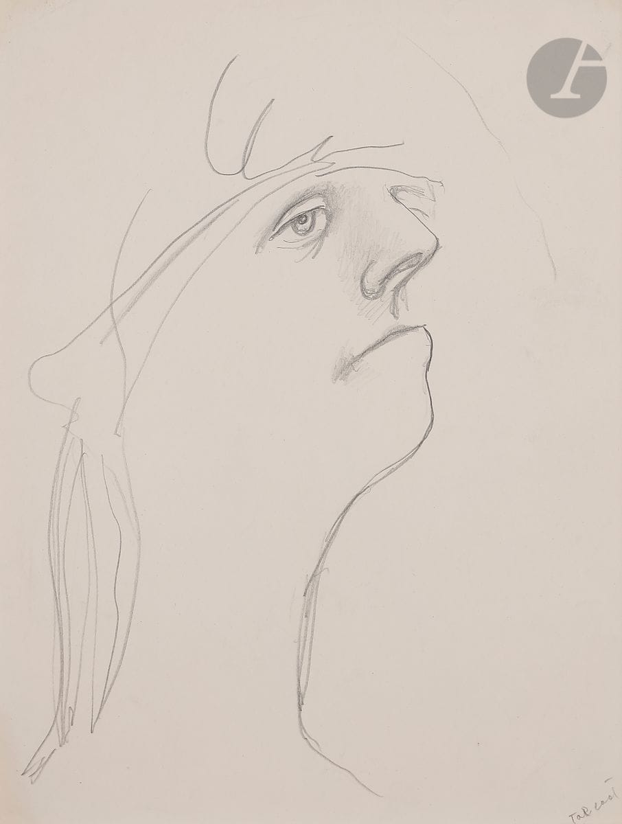 Pierre Jacob dit TAL-COAT (1905-1985)
Portrait de femme
Crayon.
Signé en bas à droite.
26,5 x 20 cm

Provenance : 
Collection du peintre Yehuda Neiman.

Nous remercions Madame Pierrette Demolon et Monsieur Xavier Demolon d'avoir confirmé l'authenticité de cette œuvre et pour les informations qu'ils nous ont transmises.