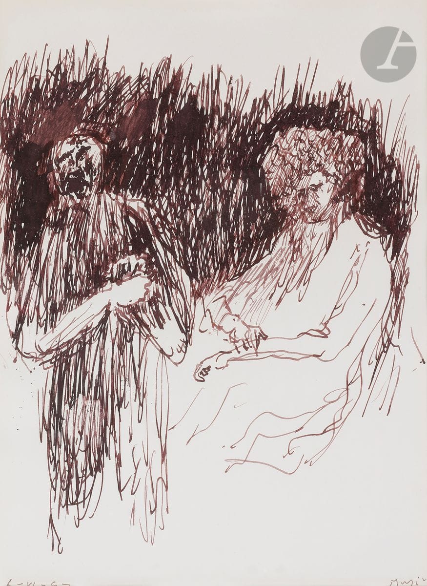 Zoran MUSIC (1909-2005
)Couple, 1993Ink
.
Signed and dated "6.VI.93" at the foot.
29 x 22 cmProvenance

: 
Ader sale, Paris, Hôtel Drouot, 19 November 2010, n° 83



.


