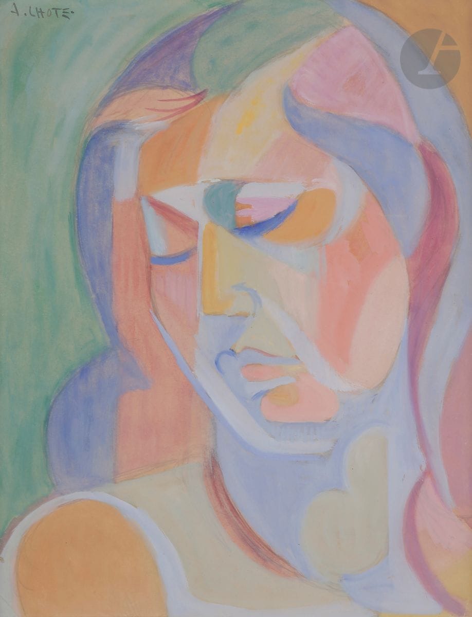 André LHOTE (1885-1962)
Portrait de femme, 1946
Gouache.
Signée en haut à gauche.
31 x 25 cm

Provenance :
Collection de Madame L., Neuilly-sur-Seine.

Nous remercions Madame Bermann-Martin d'avoir confirmé l'authenticité de cette œuvre et pour les informations qu'elle nous a transmises.