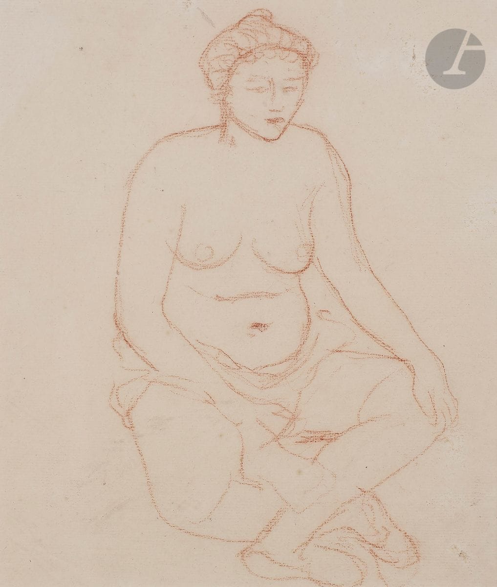 Aristide MAILLOL (1861-1944)
Nu accroupi
Sanguine.
24 x 20,5 cm

Une copie du certificat de Monsieur Olivier Lorquin en date du 24 octobre 2021 sera remis à l'acquéreur.