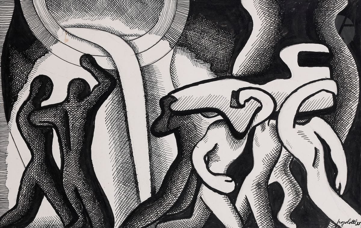 Marcelo POGOLOTTI (1902-1988)
L'Usine sidérurgique, 1935
Encre de Chine.
Signée et datée en bas à droite.
30 x 47,5 cm

Provenance : 
Collection du docteur P., ophtalmologue de l'artiste, Paris.

On joint une correspondance de 6 cartes postales de Pogolotti envoyées au docteur P. 

Cette œuvre fait partie des suites de la Série Notre temps que Pogolotti réalise entre 1930 et 1931. Elle " annonce un changement radical dans sa peinture, qui passe du futurisme au commentaire social " (Roberto Cobas Amate in Cuba Art et histoire de 1868 à nos jours, Musée des Beaux-Arts de Montréal, Hazan, 2008, p. 142). Pogolotti écrit au sujet de cette série : " J'ai entrepris une série d'œuvres intitulée Notre temps, où je porte sur le présent un regard qui s'est exercé à observer tous les aspects de l'actualité. Je crois avoir réussi, dans la mesure où il était nécessaire de me saturer d'un contenu qui nourrirait mes nouvelles œuvres.[...]Il ne fait aucun doute que les dessins ont un parti pris de propagande, mais mon intention n'était pas, loin de là, de m'en tenir à cela, même si le grand art médiéval est clairement un art de propagande. L'art peut exprimer les sentiments et les pensées d'une époque sans être lourdement didactique ou propagandiste, encore que la transmission d'un message ne l'ait jamais amoindri. À une époque aussi agitée et angoissante que celle que nous traversons, il est cependant nécessaire que se multiplient ses manifestations les plus crues, les plus acerbes et les plus violentes." (Marcelo Pogolotti, in Del barro y las voces, La Havane, Editorial Letras Cubanas, 2004, p. 261).
Le dessin ici présenté provient de la collection de l'ophtalmologue parisien de Pogolotti. Malheureusement, l'artiste perd la vue en 1938, l'année où la Galerie Carrefour lui offre une exposition personnelle.
Nous remercions Madame Graziella Pogolotti, fille de l'artiste, d'avoir confirmé l'authenticité de cette œuvre et pour les informations qu'elle nous a transmises.