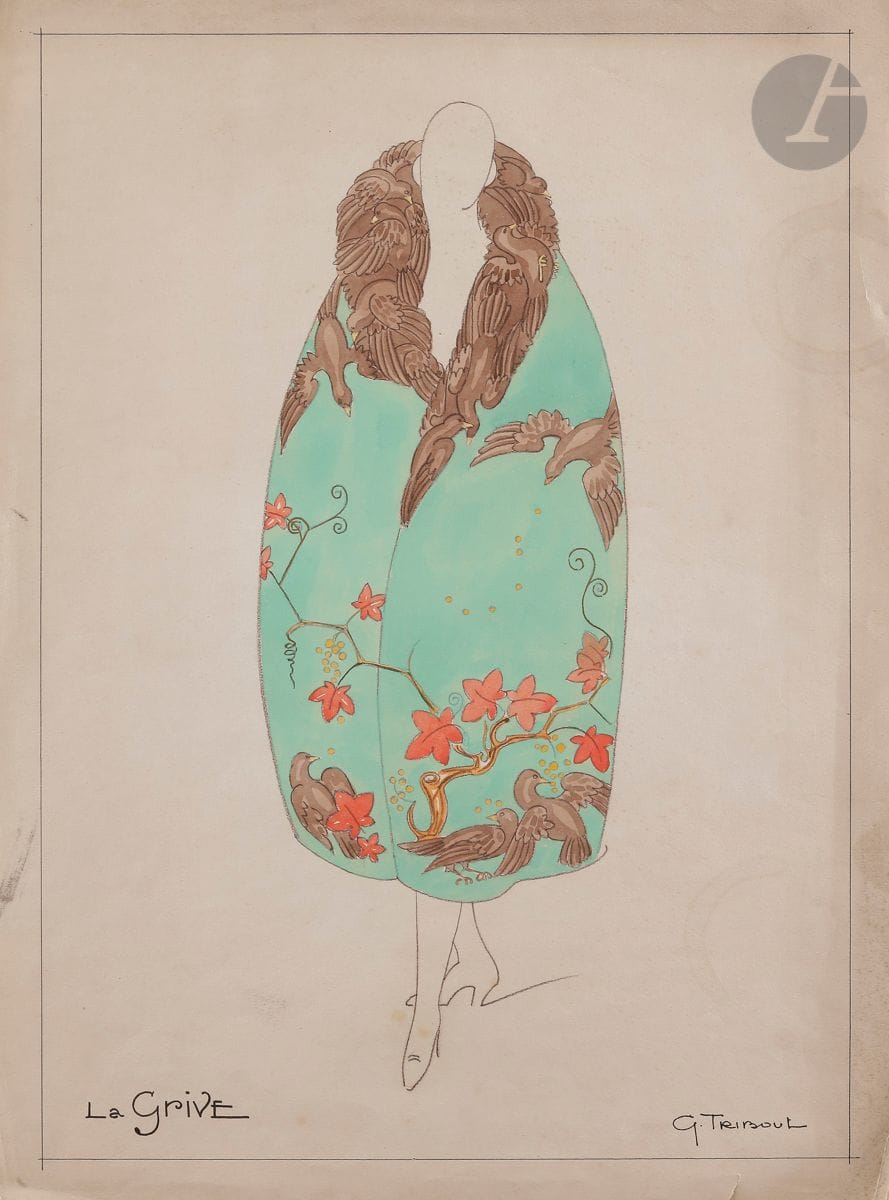 Georges Henri TRIBOUT (1884-1962) 
The ThrushPencil
and watercolor.
Signed lower right.
Titled lower left.
51 x 36,5 cm




