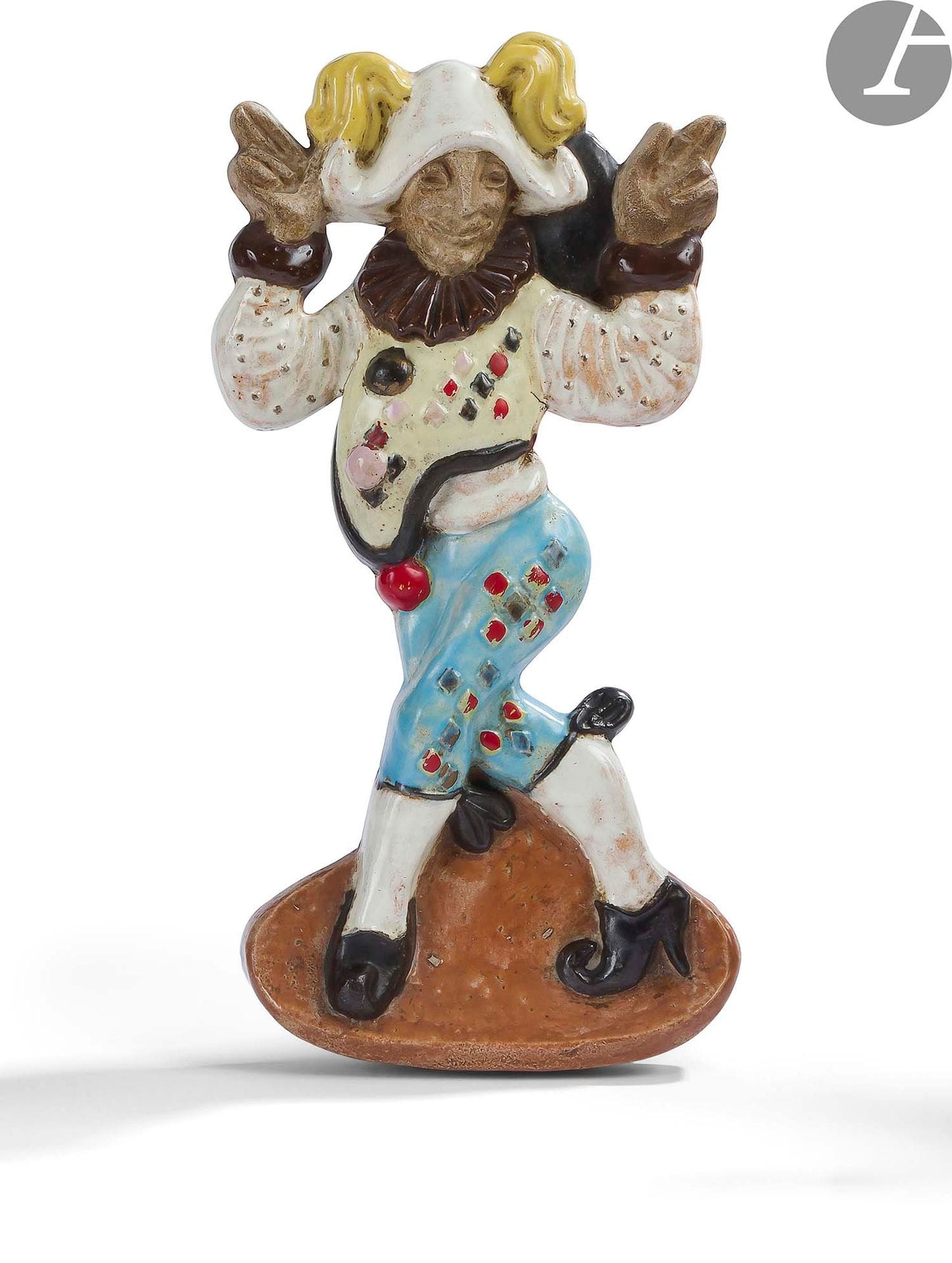 ROGER GUÉRIN (1896-1954) à BOUFFIOULX
Comédien 
Plâtre peint. 
H : 33 cm