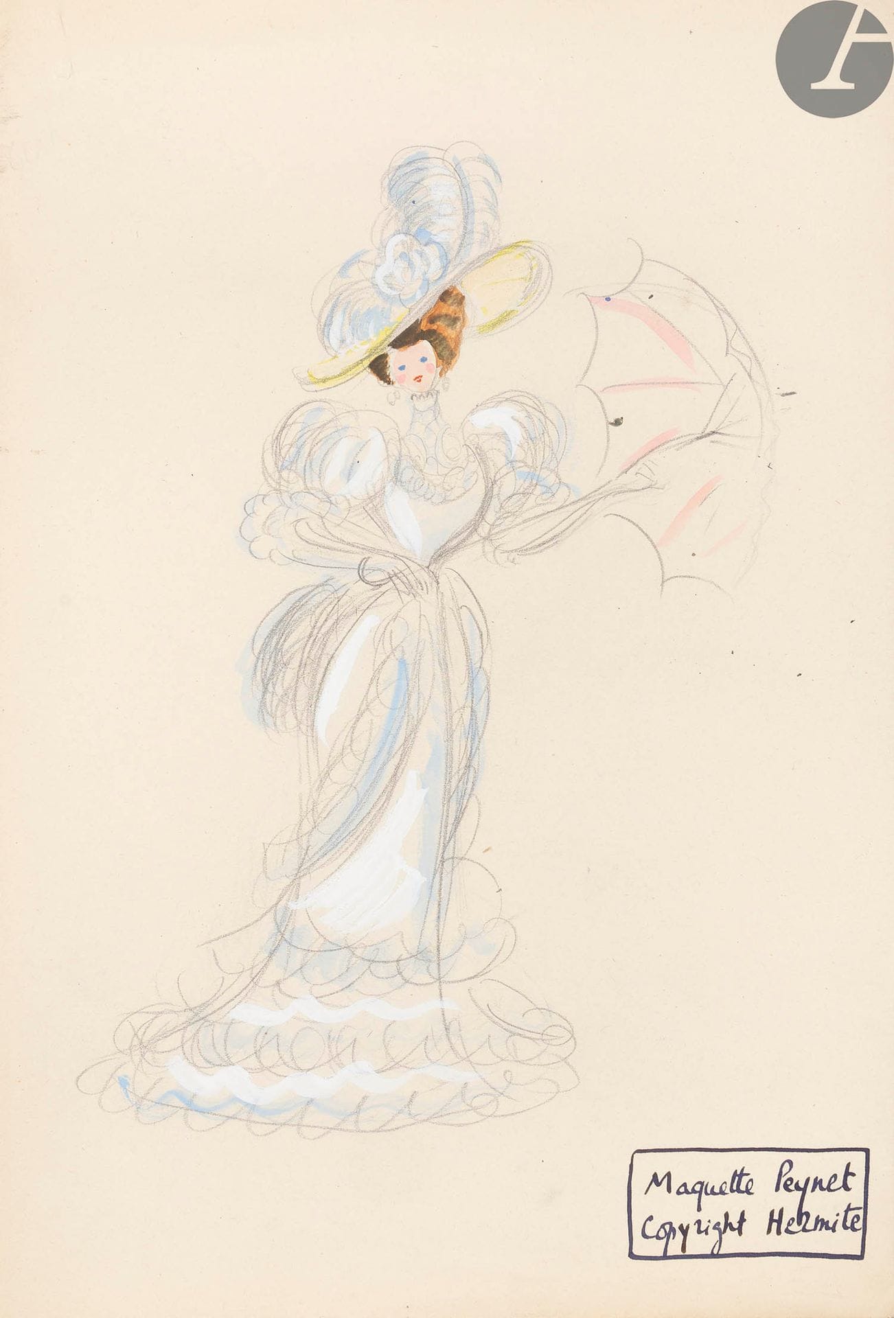 ANOUILH (Jean) - PEYNET (Raymond).
Le Bal des voleurs.
S.l. : Le Bélier, [1952]. — In-8, 280 x 190 : 116 pp., (4 ff. 2 derniers blancs), couverture illustrée. En feuilles, couverture rempliée, chemise et étui de l’éditeur.

Belle édition de cette comédie-ballet de Jean Anouilh représentée pour la première fois au théâtre des Arts le 19 septembre 1938.

Tirée à 300 exemplaires, elle est illustrée de 36 compositions en noir de Raymond PEYNET, dont une sur la couverture, 10 à pleine page et 25 dans le texte, gravées sur bois par Théo Schmied.

Un des 36 exemplaires de tête sur vélin pur fil du Marais, celui-ci étant plus spécifiquement l’un des 25 accompagnés du dessin original de l’une des gravures et d’une suite en noir de toutes les illustrations.

Exemplaire enrichi de 3 MAQUETTES ORIGINALES DE COSTUMES DE RAYMOND PEYNET, du prospectus de parution et de 2 programmes du théâtre de l’Atelier pour la représentation de la pièce en 1941 et 1950.

Exemplaire très bien conservé. Chemise et étui brunis.