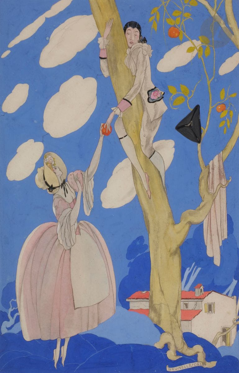 Umberto BRUNELLESCHI (1879-1949)
La Pomme d’amour
Gouache et crayon.
Signée en bas à droite.
27,5 x 19,5 cm à vue
Encadrée.