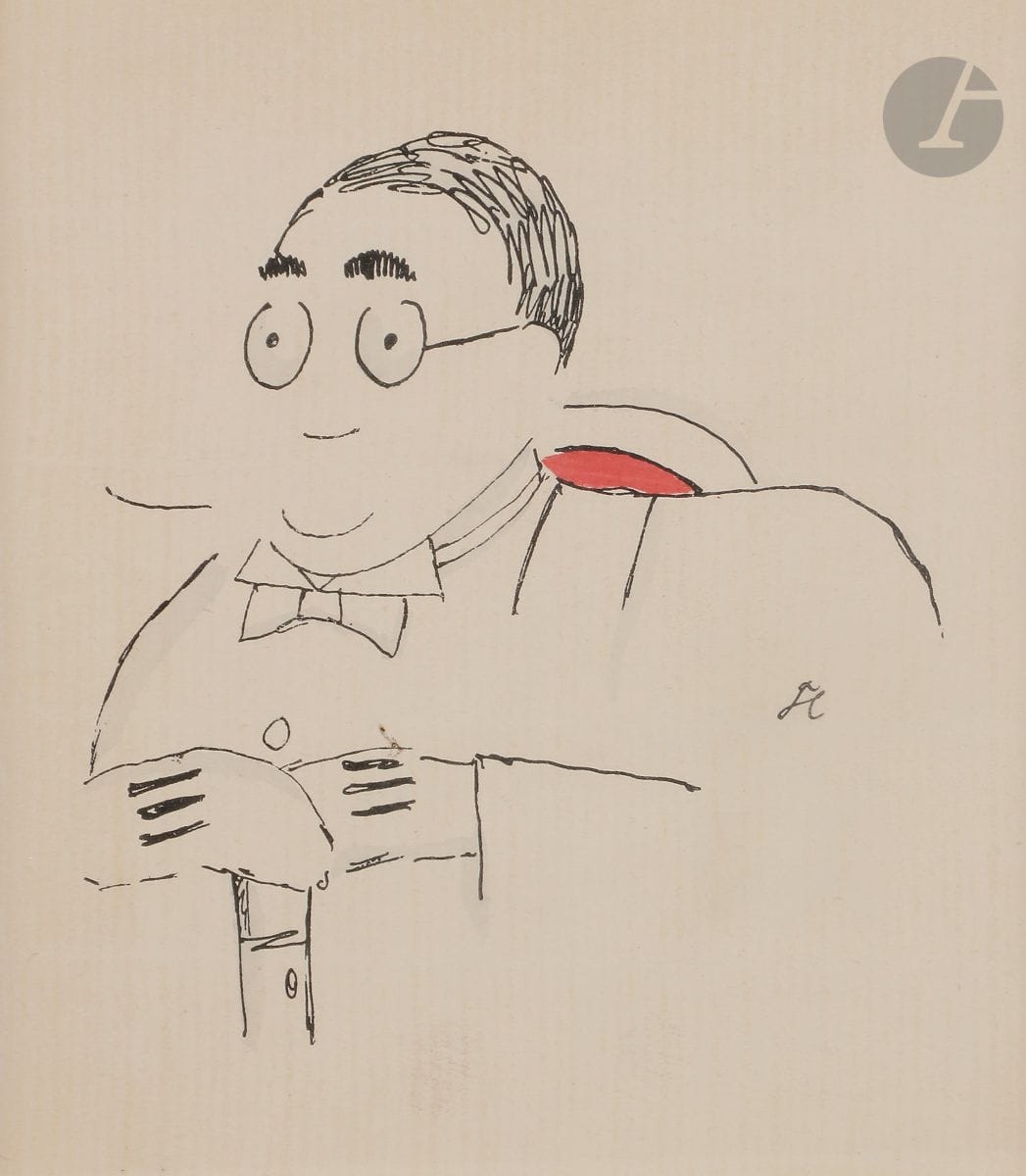 Jean COCTEAU (1889-1963)
Portrait de Paul Iribe
Encre et aquarelle.
Monogrammée au centre à droite.
18 x 16,5 cm à vue 
Encadrée.

Bibliographie : 
Ce dessin est paru dans la Gazette de Paris.

Nous remercions Madame Annie Guédras d’avoir confirmé l’authenticité de cette œuvre et pour les informations qu’elle nous a transmises.