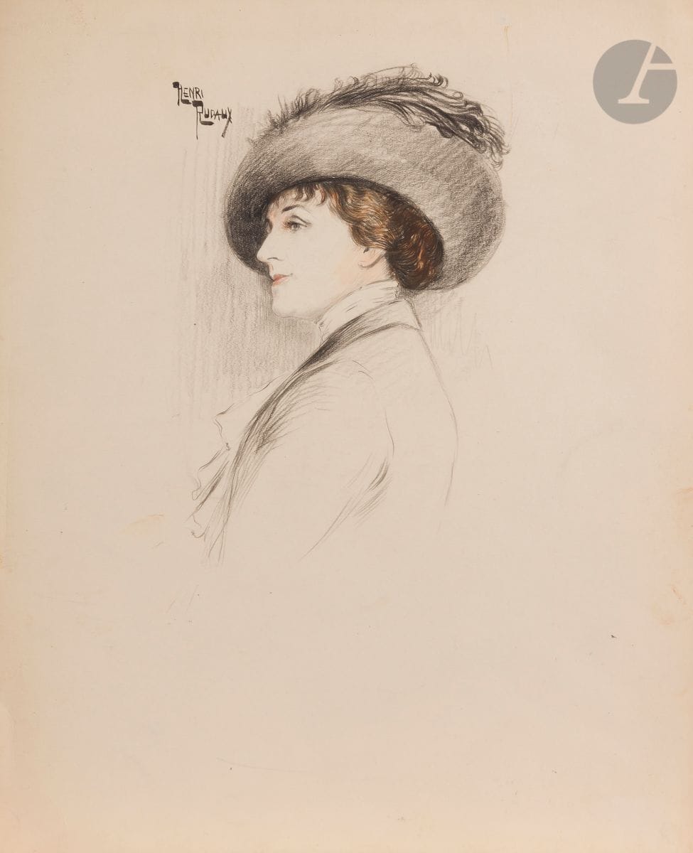 Henri Edmond RUDAUX (1870-1927)
Portraits d’acteur
6 crayons et gouache.
Signés. 
24,5 x 15,5 cm chaque environ