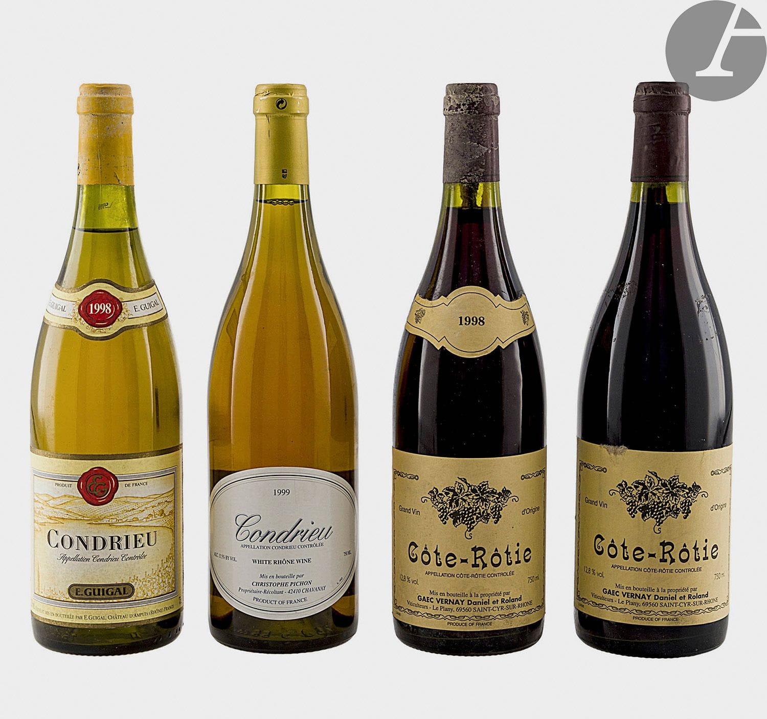 1 B CONDRIEU, Guigal, 1998
1 B CONDRIEU, Domaine Christophe Pichon, 1999
2 B CÔTE-RÔTIE (1 s.c.m.), Rolland & Danielle Vernay, 1998
