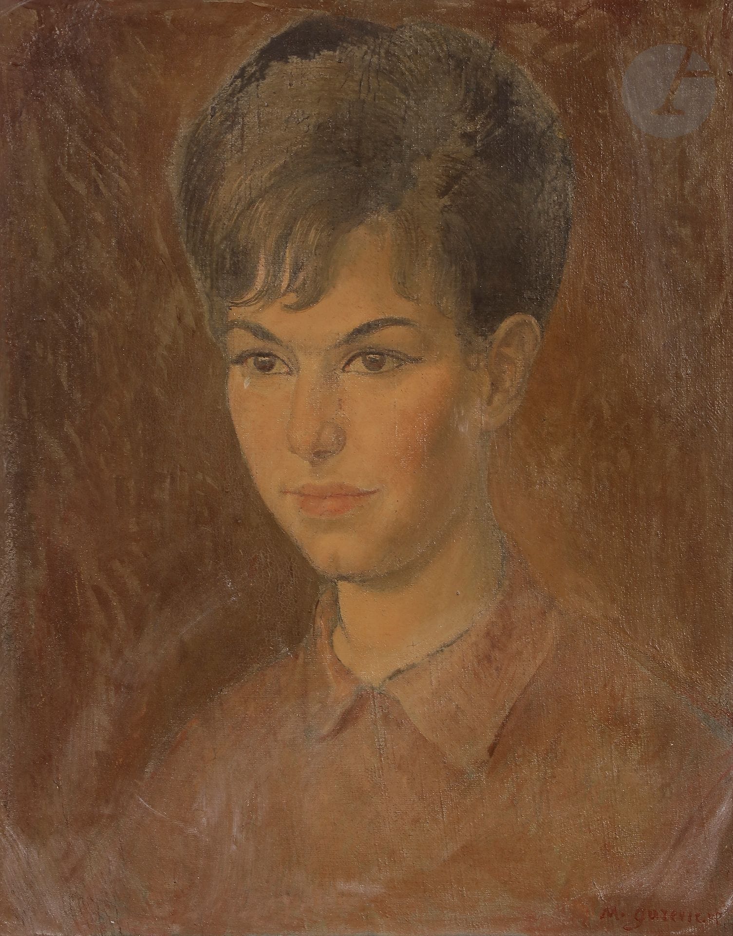 M. GUREVICK (École du XXe siècle) 
Portrait de jeune fille 
Huile sur toile. 
Signée en bas à droite. 
49 x 41 cm 

Mots clés :
judaïca, juif, juive, hébreux, rabbins, jewish, torah, hebrew, hebraica, judaisme, synagogue, sionisme, pessah, pessach, haggada, haggadah, hagada, hagadah, passover, menora, menorah, hannuka, hannuca, hannoucca, hanouccah, torah, juden, israélite, Israël, antisemitism, antisémitisme, dreyfus, meguila, sepharade, sefarad, ketouba