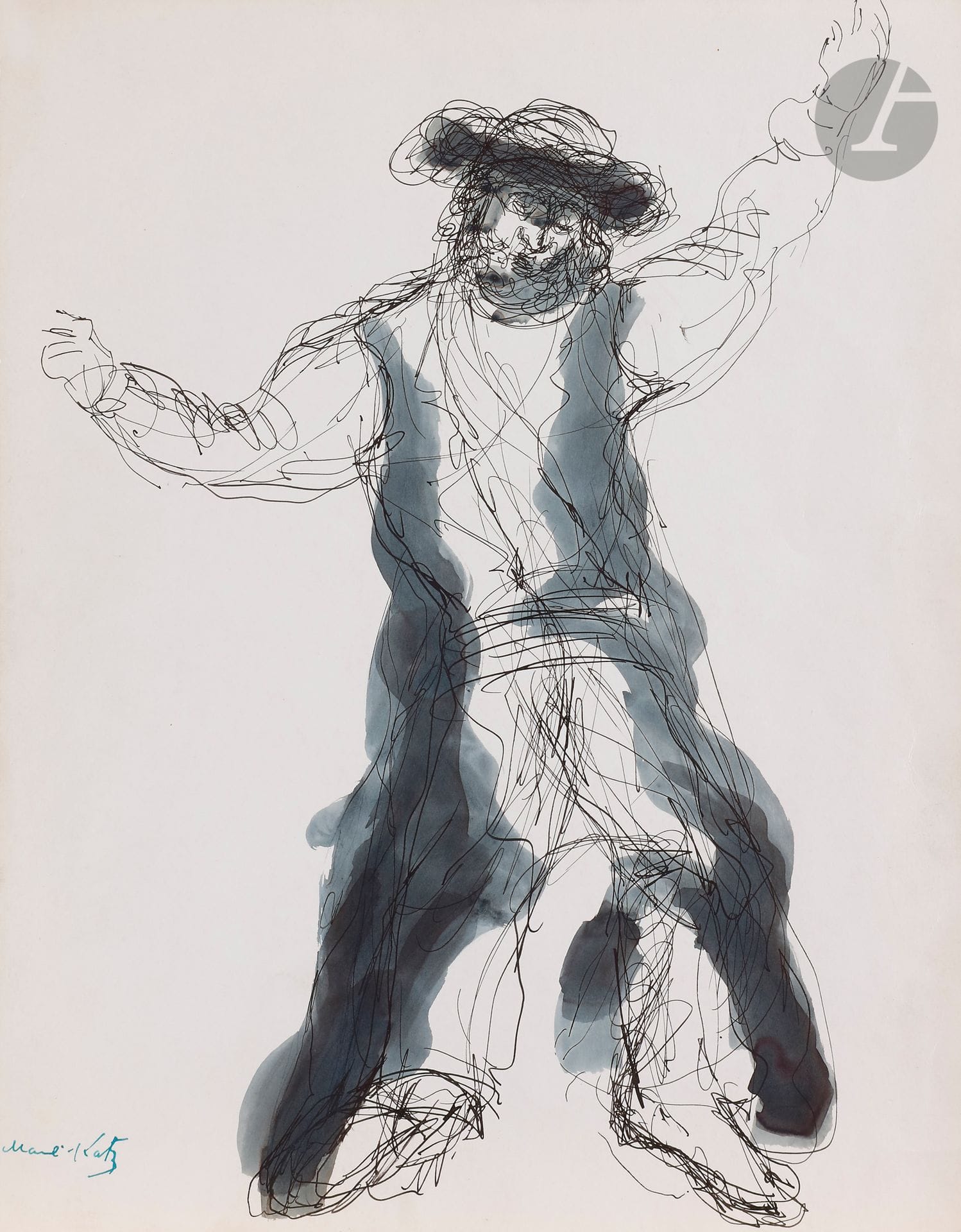 MANÉ-KATZ (1894-1962) 
The Rabbi's DanceInk
and ink wash. 
Signed lower left. 
35.5 x 27.5 cm 

Keywords:
judaica, jew, jewish, hebrew, rabbis, jewish, torah, hebrew, hebraica, judaism, synagogue, zionism, pessah, pessach, haggada, haggadah, hagada, hagadah, passover, menora, menorah, hannuka, hannuca, hannucca, hanouccah, torah, juden, israelite, Israel, antisemitism, antisemitism, dreyfus, meguila, sepharad, ketubah






