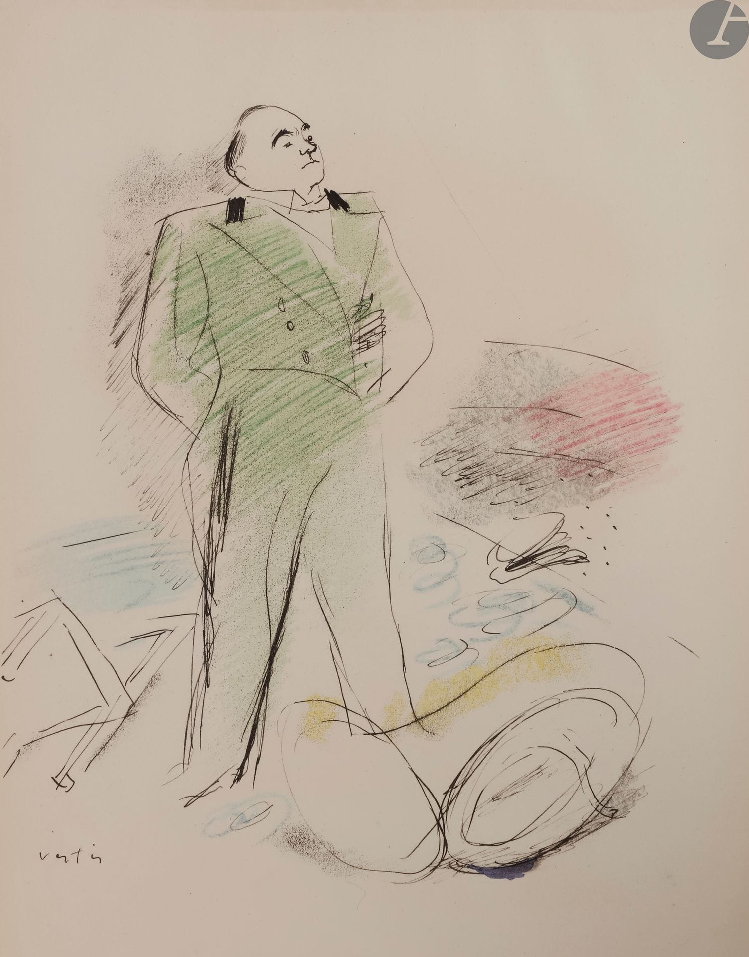 [VAN DONGEN (Kees)].
8e gala de l’Union des Artistes. Premier mars 1930.
Paris : SOC, 1930. — In-folio, 361 x 260 : 52 pp., couverture illustrée. Broché.
Programme parmi les plus recherchés du Gala de l’Union des Artistes. Les festivités se déroulèrent au Cirque d’Hiver le premier mars 1930.
Le luxueux programme réalisé à cette occasion, a été conçu par des écrivains et des artistes de premier plan, à savoir Pierre de Fouquières, Tristan Bernard, Colette, Henri de Régnier, Dieudonné Coste, Sacha Guitry, André Maurois, Roland Dorgelès et Anna de Noailles pour les textes, et Forain, Vertès, Sem, Kees Van Dongen, Cappiello, Raoul Dufy, Sacha Guitry, Vuillard, Pascin et Marie Laurencin pour les illustrations.
La plupart de ces illustrations sont contrecollées. Celle de Van Dongen (pochoir et lithographie en couleurs) est particulièrement recherchée.
Tirage à 1500 exemplaires numérotés.
Couverture salie, déchirures et manques au dos. Intérieur très bien conservé.
Provenance : Capitaine Métier Johanny, avec ex-libris.