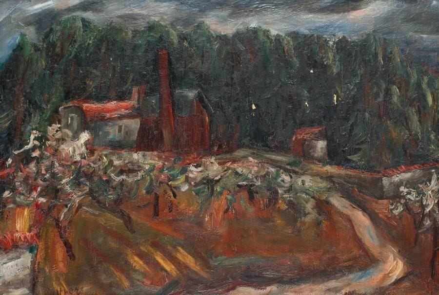 Abraham RATTNER (1893-1978)
Paysage à l'usine Huile sur toile. Signée en bas à gauche. Accidents et manques. 65 x 46 cm