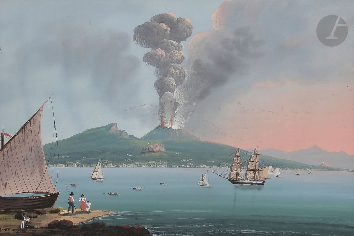 École NAPOLITAINE
Eruzione del 1822
Gouache
34 x 48 cm