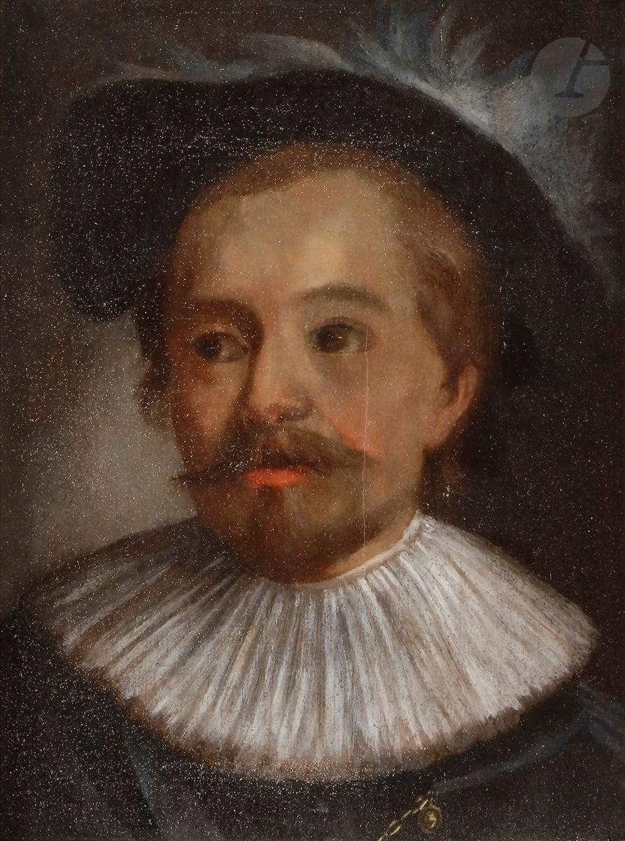 École Française du XIXe siècle
Portrait d’homme à la fraise
Panneau parqueté
18 x 15 cm
Cadre