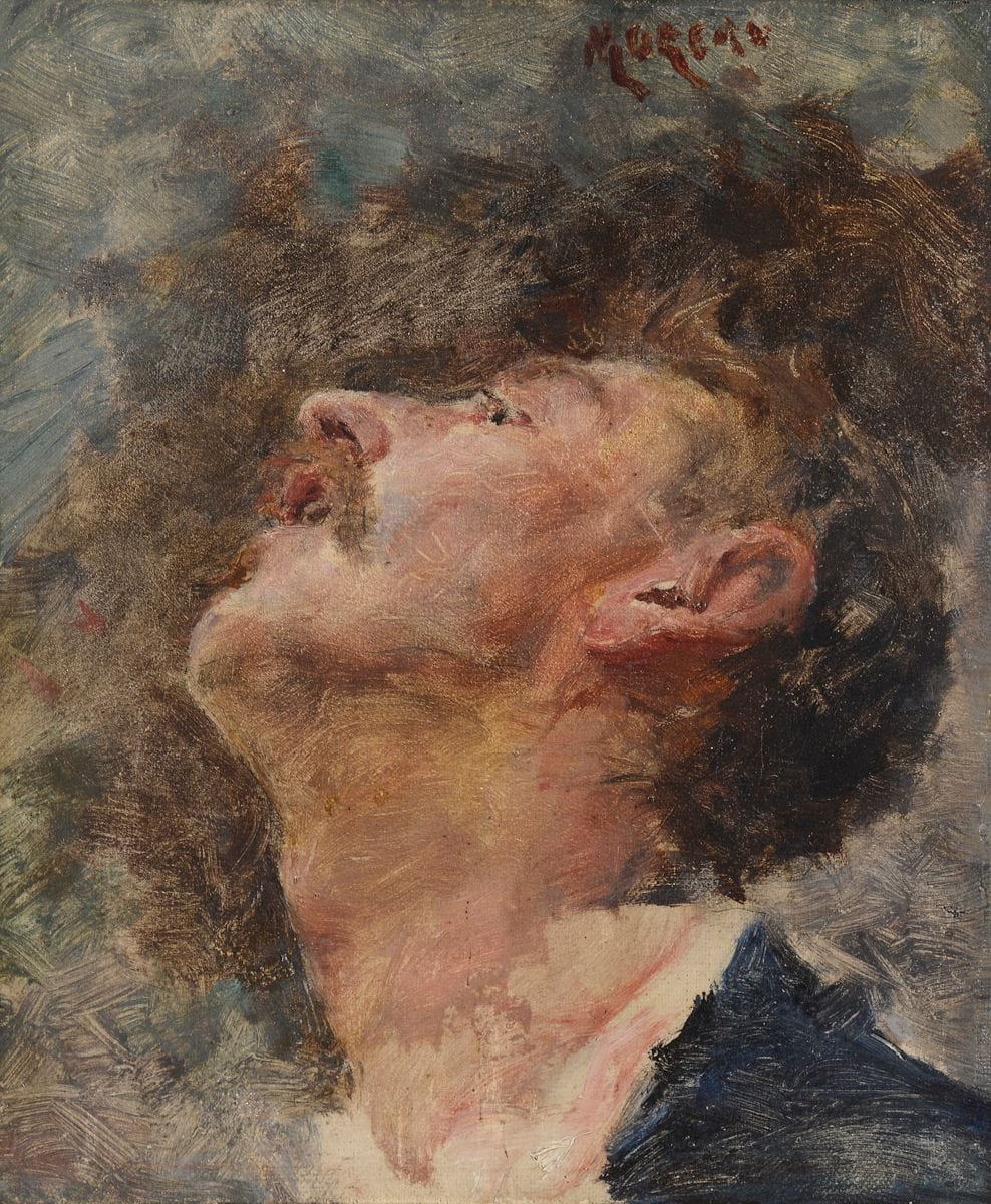 Georges MOREAU DE TOURS (1848-1901)
Visage d’homme
Toile
22,5 x 18,5 cm

Provenance : 
Vente de la succession Moreau de Tours, mars 1927 lot 152

On y joint :
Georges MOREAU DE TOURS (1848-1901)
Vue de jardin et église
Panneau
24,5 x 15,5 cm

Provenance : 
Vente de la succession Moreau de Tours, mars 1927 lot 141