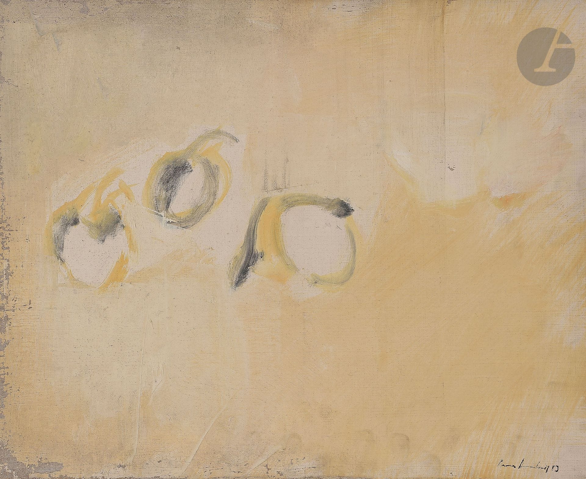 Pierre HUMBERT (1929-2016)
Fruits, 1959
Huile sur toile.
Signée et datée en bas à droite.
Signée et datée au dos.
(Manques et frottements).
46 x 55 cm