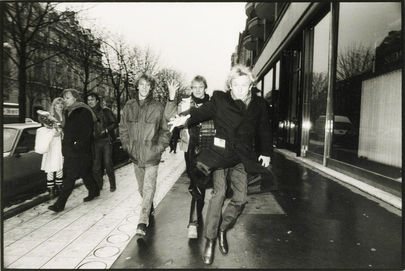 Unidentified photographerThe
Police group in Paris, 1982
. Date and annotations on verso.
Image: 16 x 23 cmSheet
: 20 x 25 cmUnidentified

photographerThe
band Police in a street of Paris, 1982.
Vintage gelatin silver print




.




Date and annotations on verso.
Image: 16 x 23 cmPaper
: 20 x 25 cm









