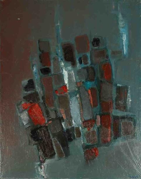 La pluie, 1980 Huile sur toile. Signée et datée en bas à droite. Titrée au dos. 92 x 73 cm