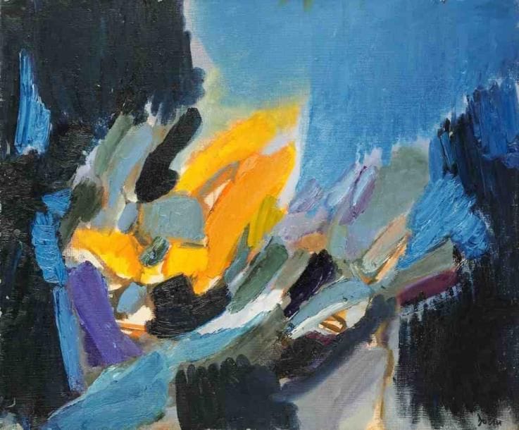 La nuit, vers 1962 Huile sur toile. Signée en bas à droite. 54 x 65 cm