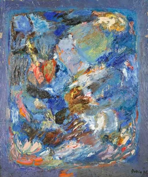 Mistral sur le jardin, 1995 Huile sur toile. Signée et datée en bas à droite. Titrée au dos. 73 x 60 cm