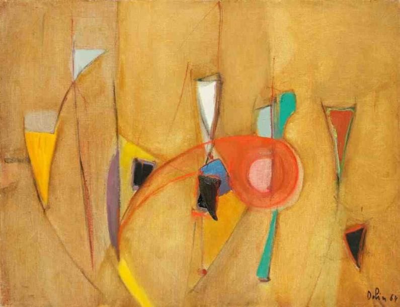 Retour du Mexique, 1964 Huile sur toile. Signée et datée en bas à droite. Titrée au dos. 50 x 65 cm