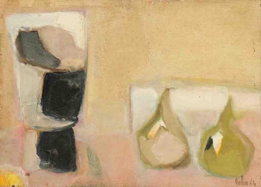 Nature morte aux poires, 1964 Huile sur toile. Signée et datée en bas à droite. 33 x 46 cm