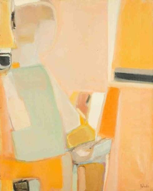 Artiste au chevalet, 1964 Huile sur toile. Signée et datée en bas à droite. Enfoncement 81 x 65 cm