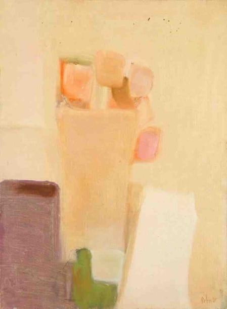 Tulipes, 1965 Huile sur toile. Signée et datée en bas à droite. Petites taches 73 x 65 cm