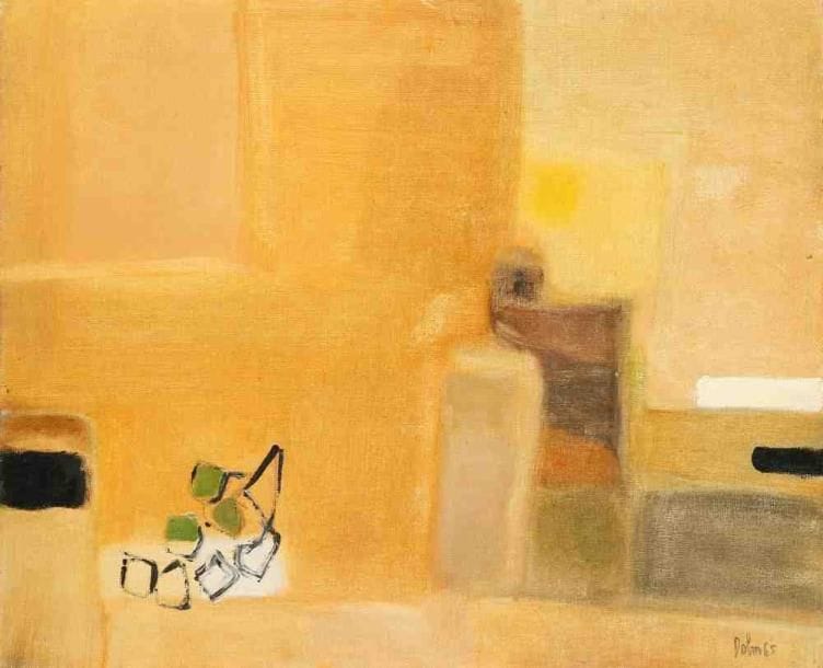 Nature morte aux fruits, 1965 Huile sur toile. Signée et datée en bas à droite. 60 x 73 cm