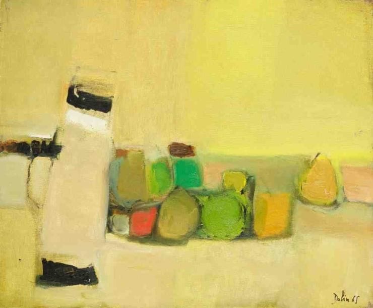 Les fruits verts, 1965 Huile sur toile. Signée et datée en bas à droite. Titrée au dos. 50 x 61 cm
