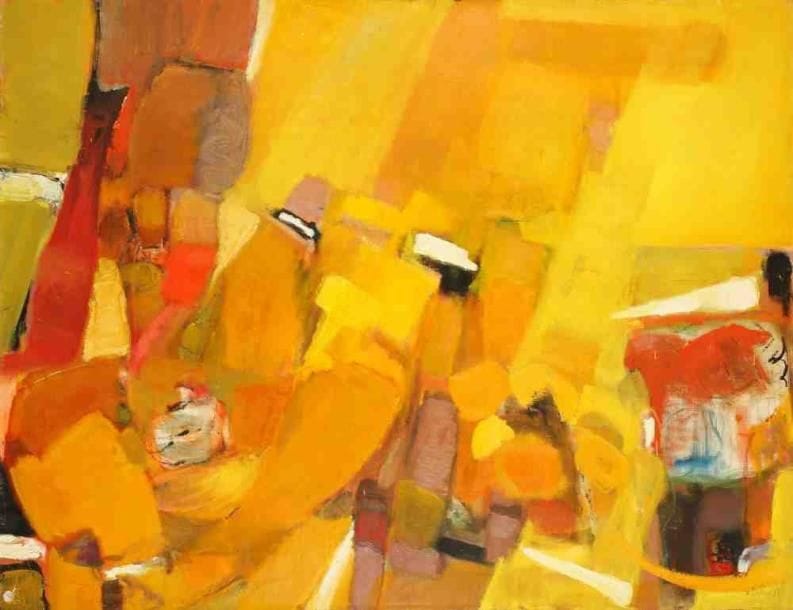 Au marché mexicain, 1967 Huile sur toile. Signée et datée en bas à droite. Titrée au dos. 89 x 116 cm
