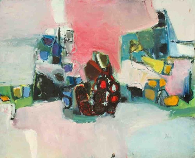 Nature morte aux fruits, 1967 Huile sur toile. Signée et datée en bas à droite. 60 x 73 cm